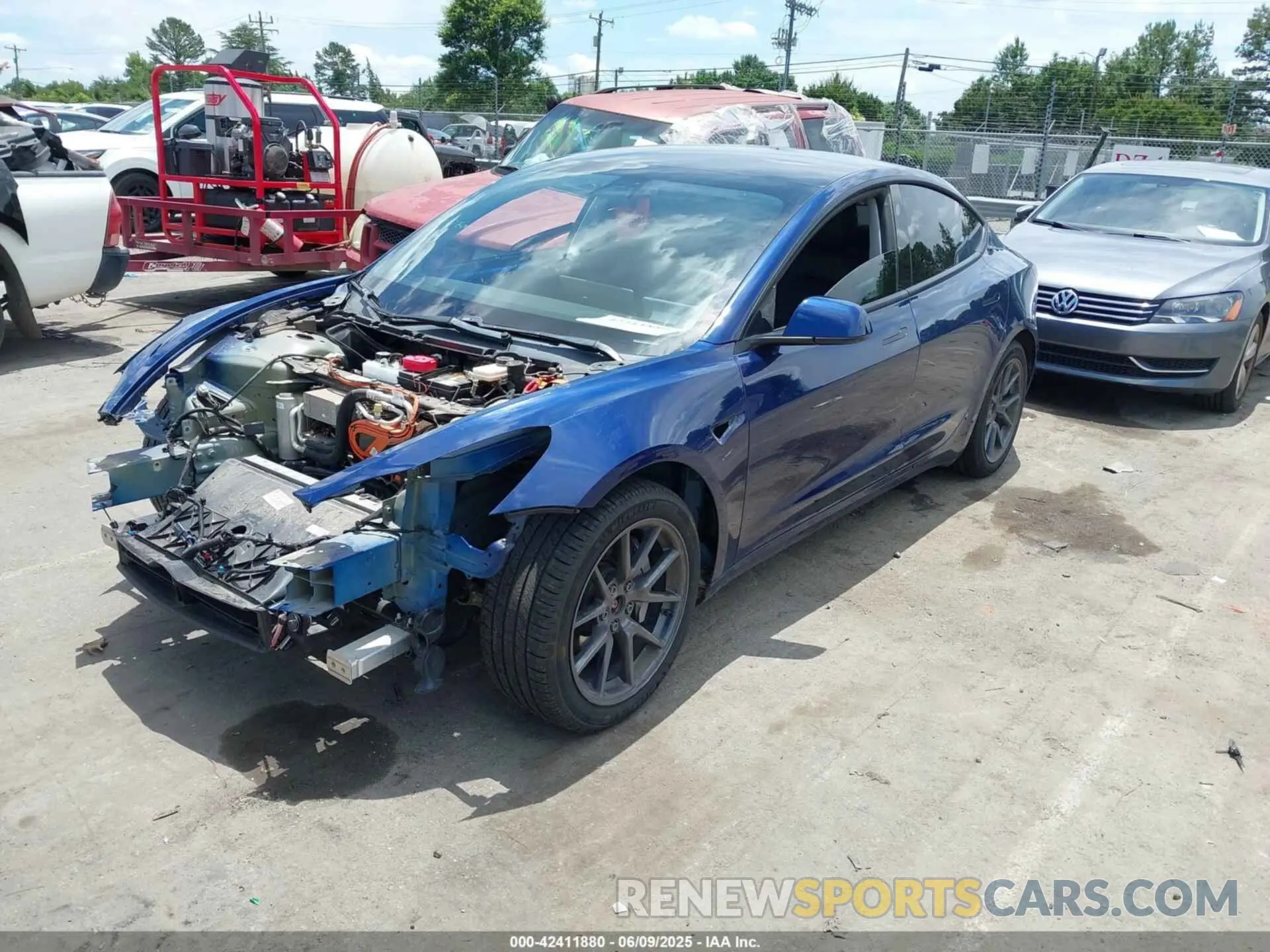 2 Photograph of a damaged car 5YJ3E1EB9MF974887 TESLA MODEL 3 2021