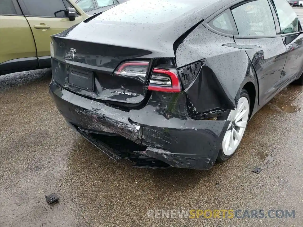 9 Photograph of a damaged car 5YJ3E1EB9MF974999 TESLA MODEL 3 2021