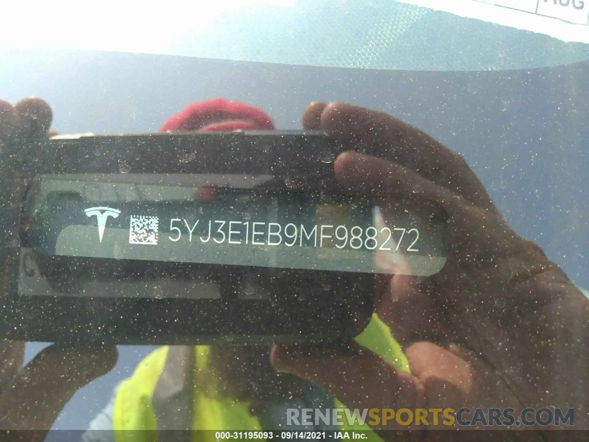 9 Photograph of a damaged car 5YJ3E1EB9MF988272 TESLA MODEL 3 2021