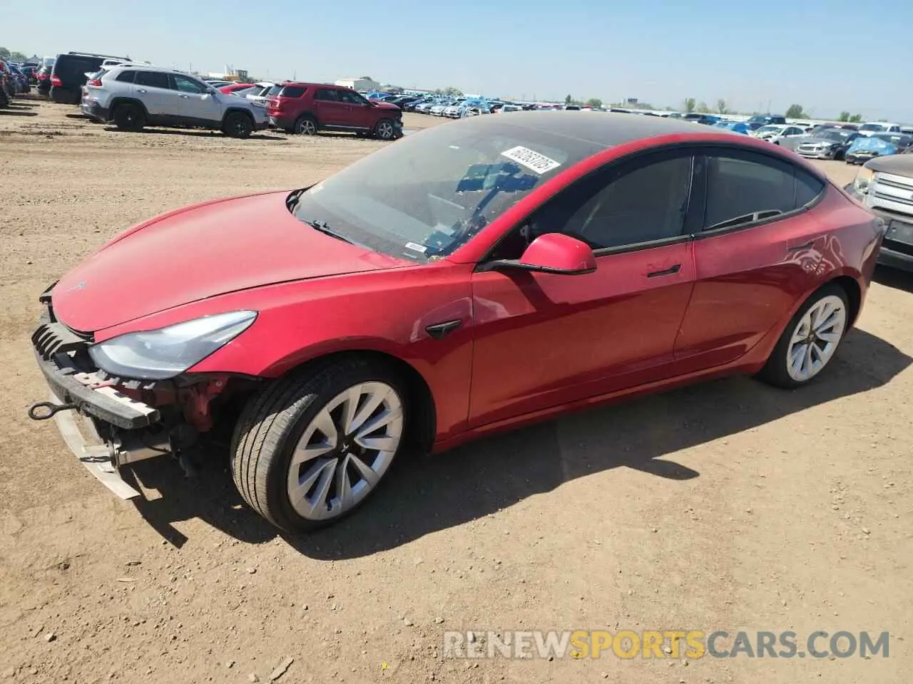 1 Photograph of a damaged car 5YJ3E1EB9MF990054 TESLA MODEL 3 2021