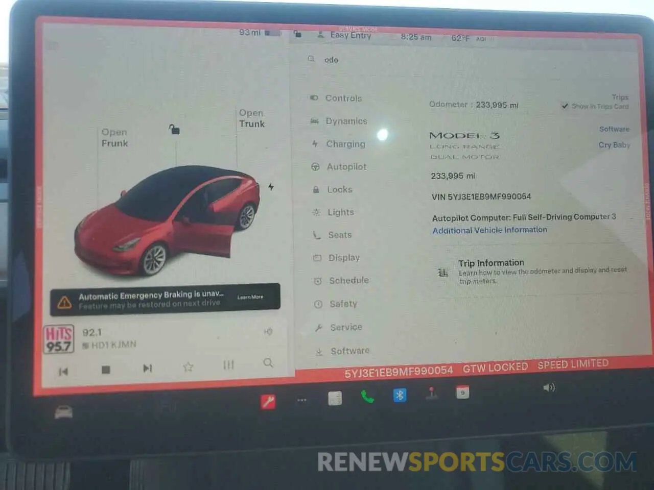 9 Photograph of a damaged car 5YJ3E1EB9MF990054 TESLA MODEL 3 2021