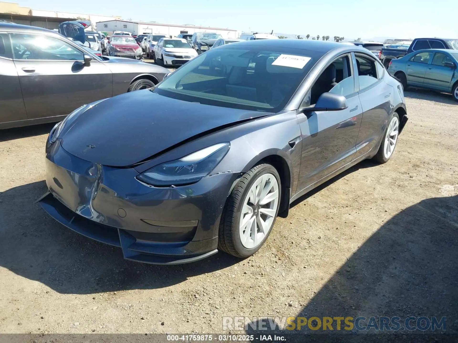 2 Photograph of a damaged car 5YJ3E1EB9MF997442 TESLA MODEL 3 2021