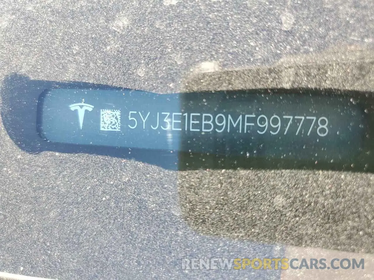 13 Photograph of a damaged car 5YJ3E1EB9MF997778 TESLA MODEL 3 2021