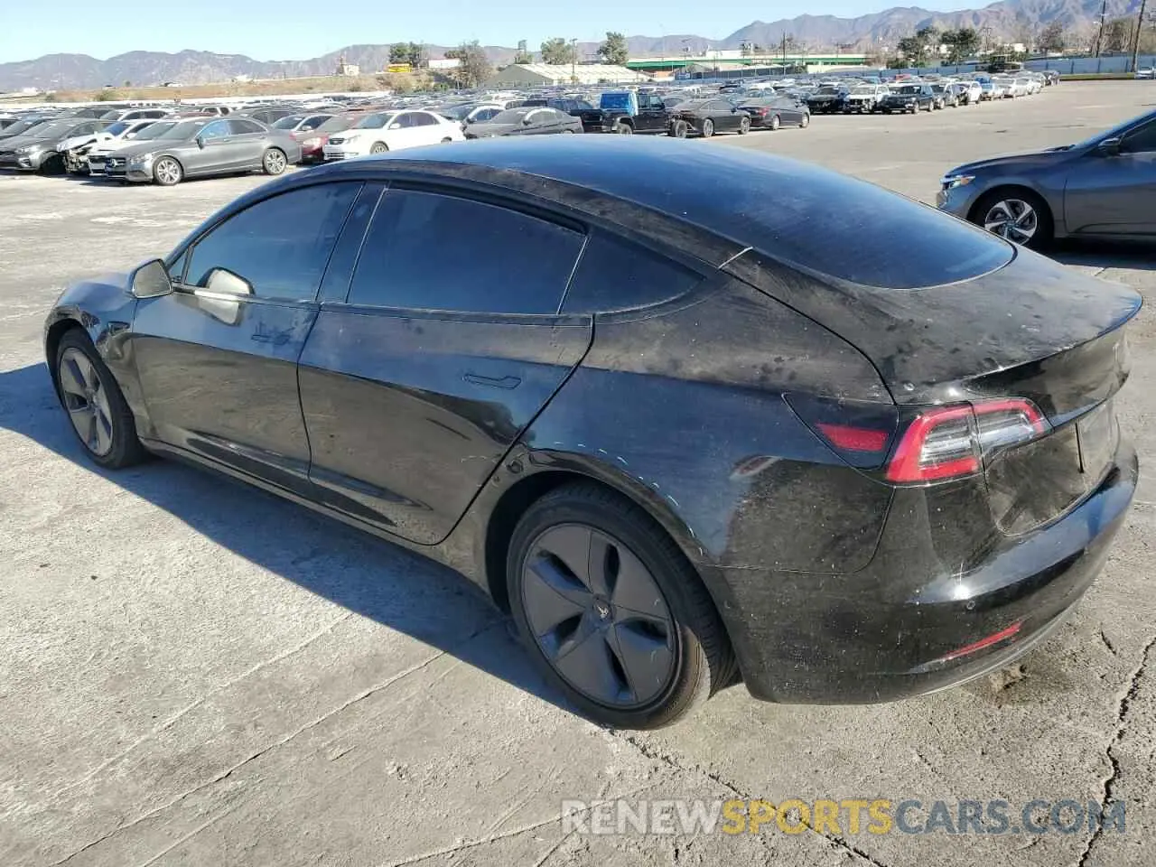 2 Photograph of a damaged car 5YJ3E1EBXMF002473 TESLA MODEL 3 2021