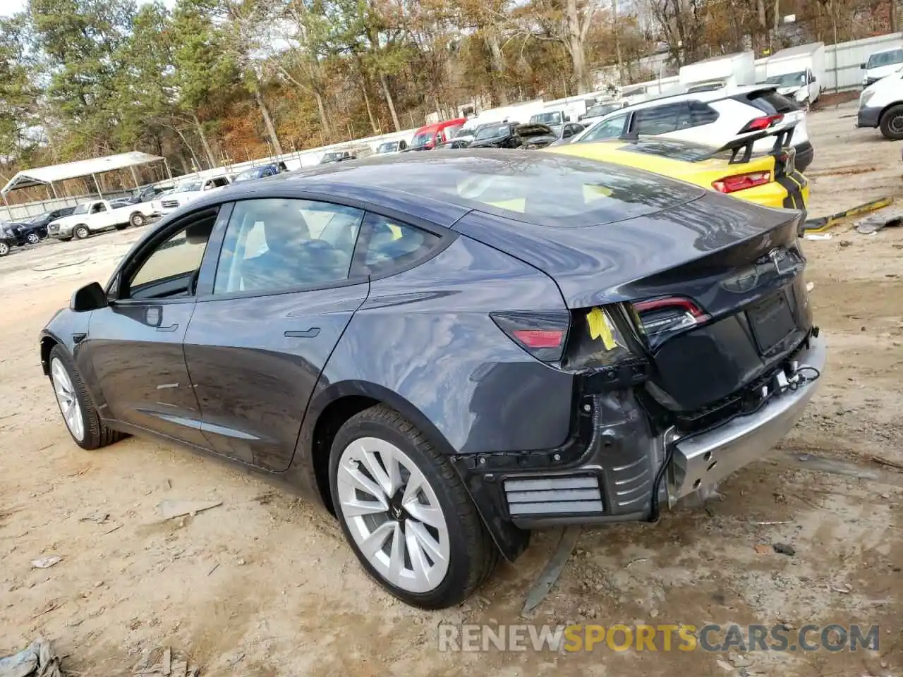 2 Photograph of a damaged car 5YJ3E1EBXMF010122 TESLA MODEL 3 2021