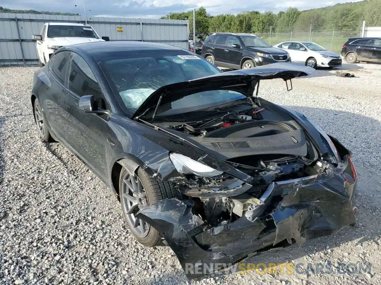 1 Photograph of a damaged car 5YJ3E1EBXMF012825 TESLA MODEL 3 2021