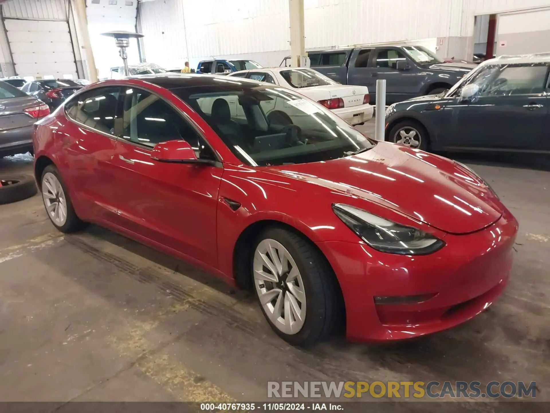 1 Photograph of a damaged car 5YJ3E1EBXMF013215 TESLA MODEL 3 2021