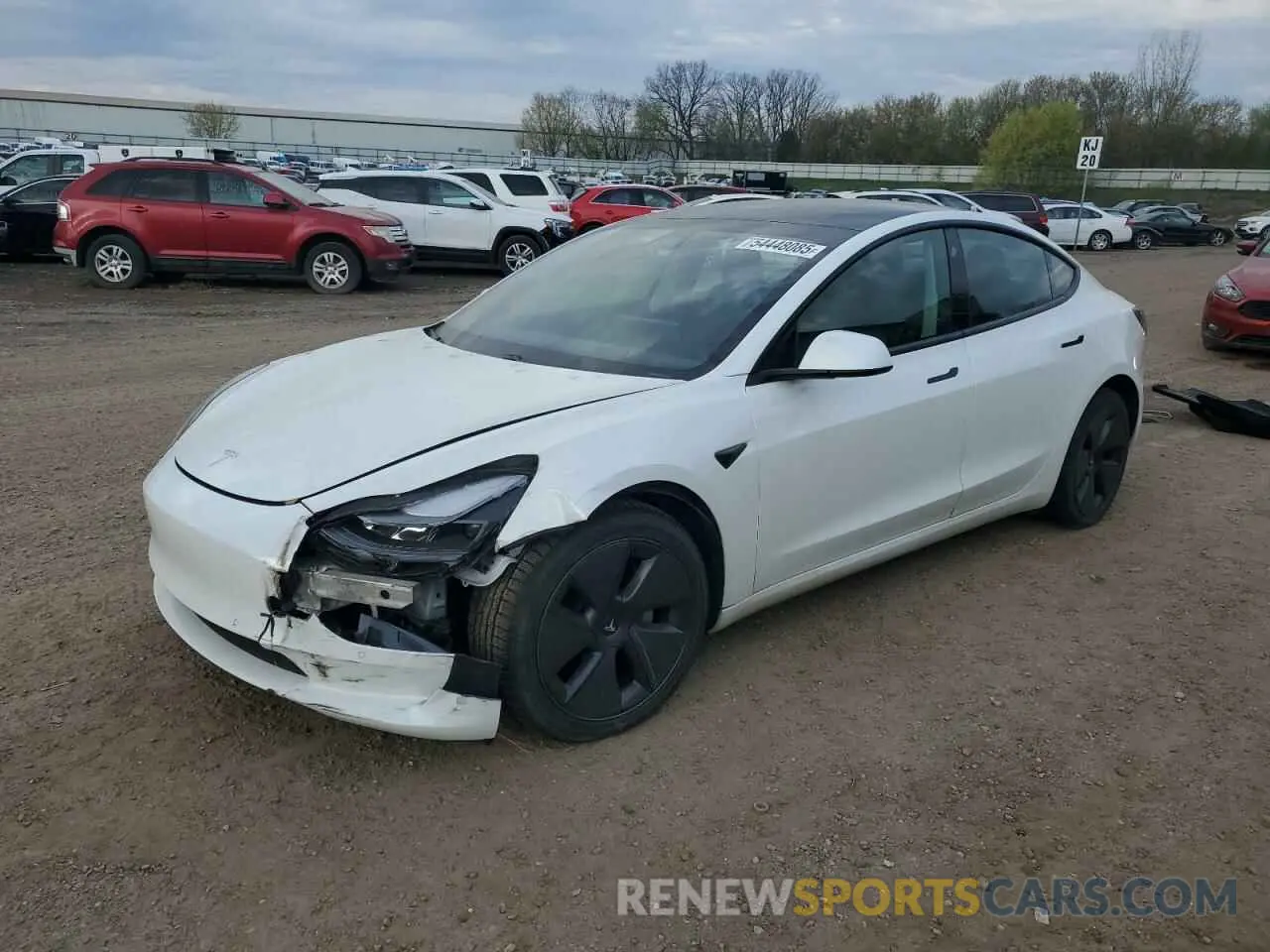 1 Photograph of a damaged car 5YJ3E1EBXMF032993 TESLA MODEL 3 2021