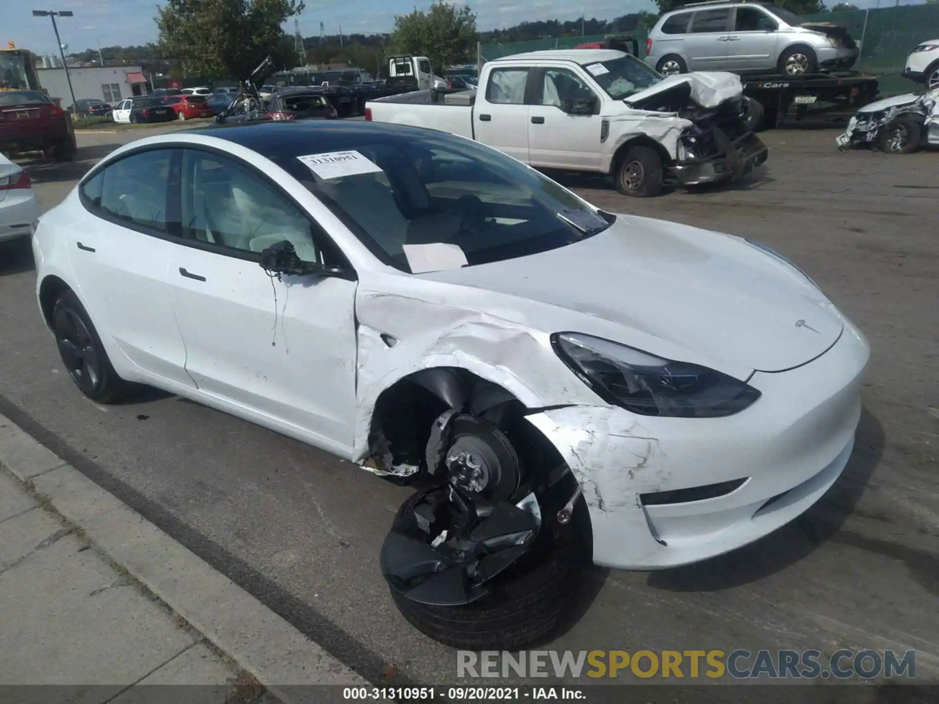 1 Photograph of a damaged car 5YJ3E1EBXMF037207 TESLA MODEL 3 2021