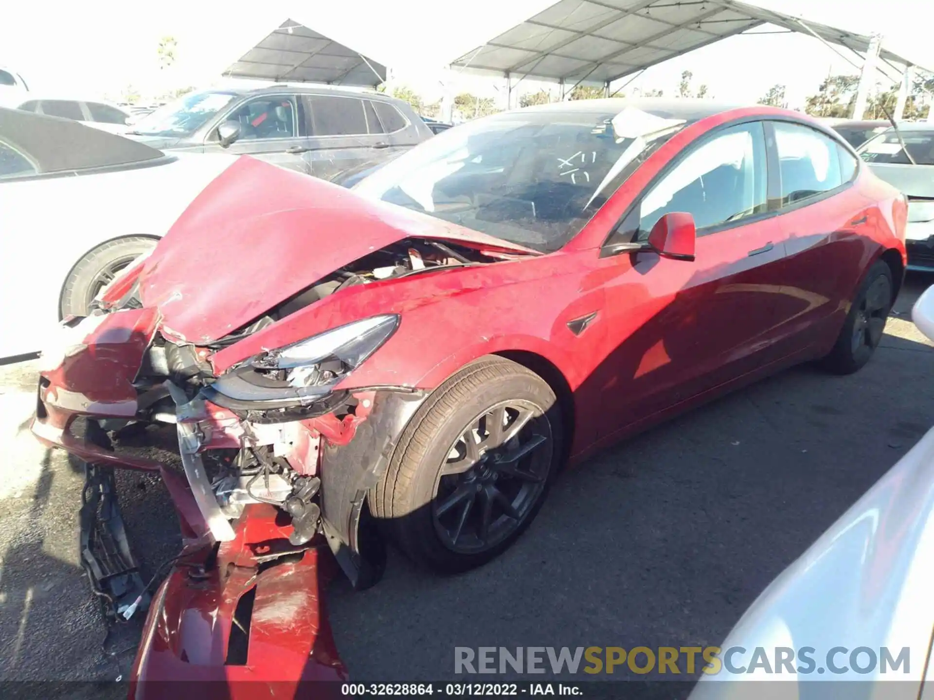 2 Photograph of a damaged car 5YJ3E1EBXMF048921 TESLA MODEL 3 2021