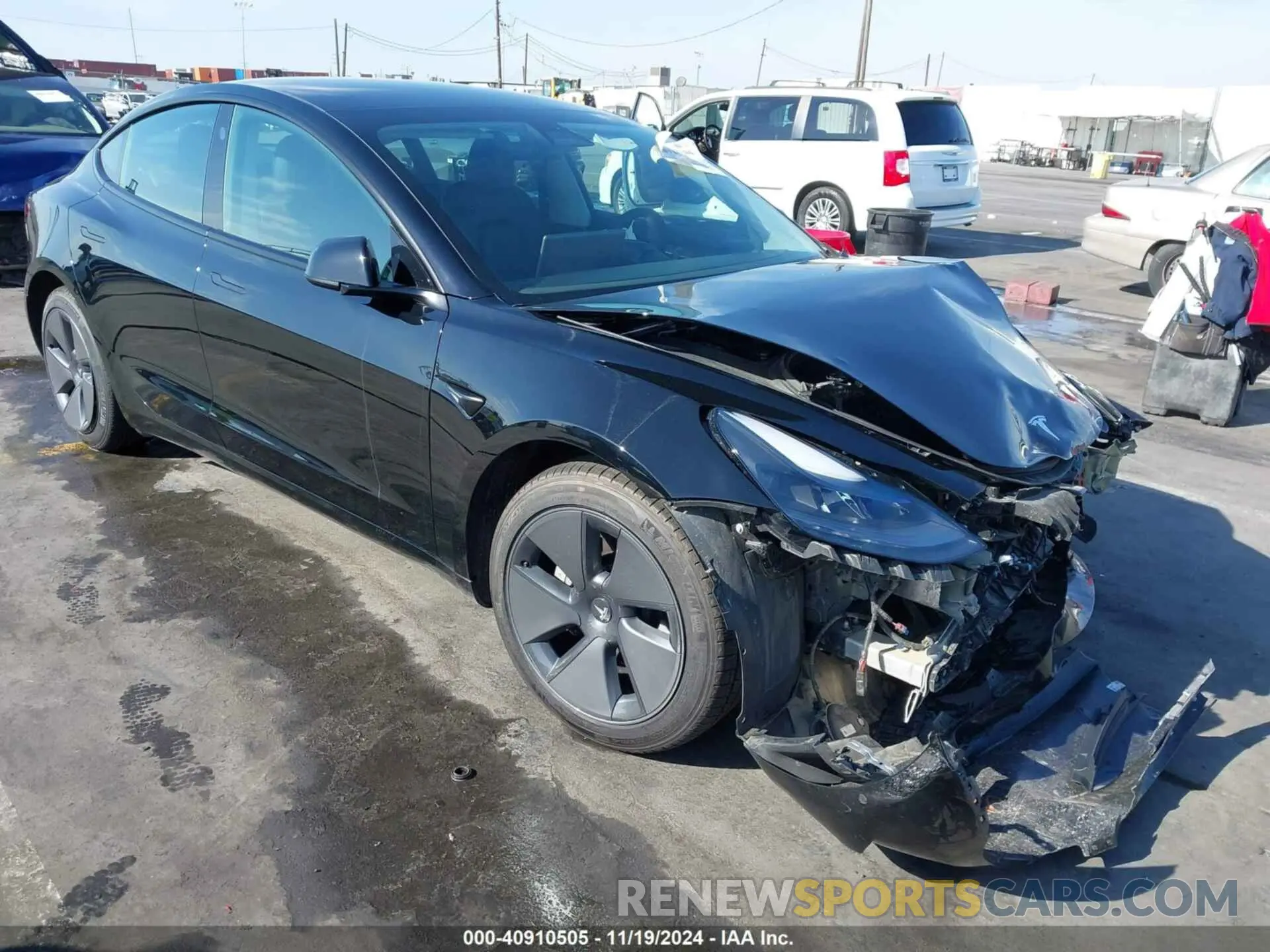 1 Photograph of a damaged car 5YJ3E1EBXMF068649 TESLA MODEL 3 2021