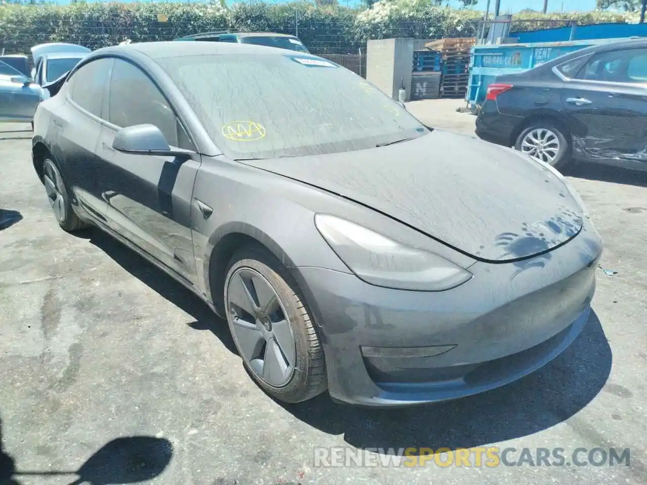 1 Photograph of a damaged car 5YJ3E1EBXMF070899 TESLA MODEL 3 2021