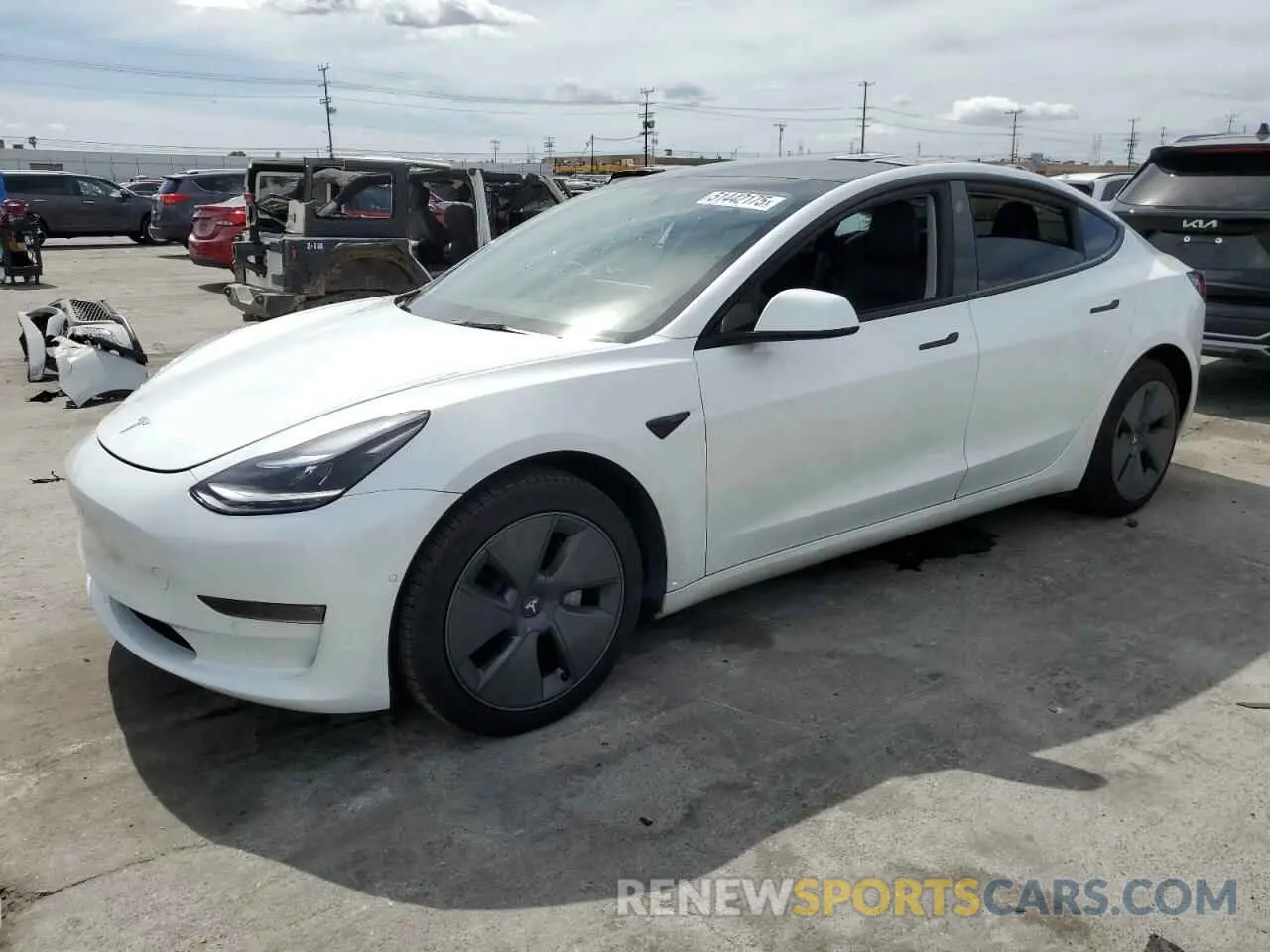 1 Photograph of a damaged car 5YJ3E1EBXMF150364 TESLA MODEL 3 2021