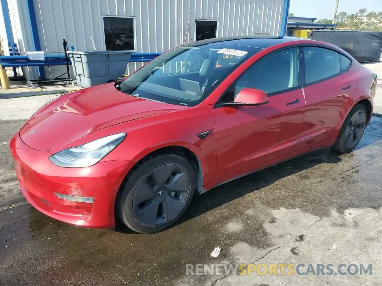 1 Photograph of a damaged car 5YJ3E1EBXMF848974 TESLA MODEL 3 2021