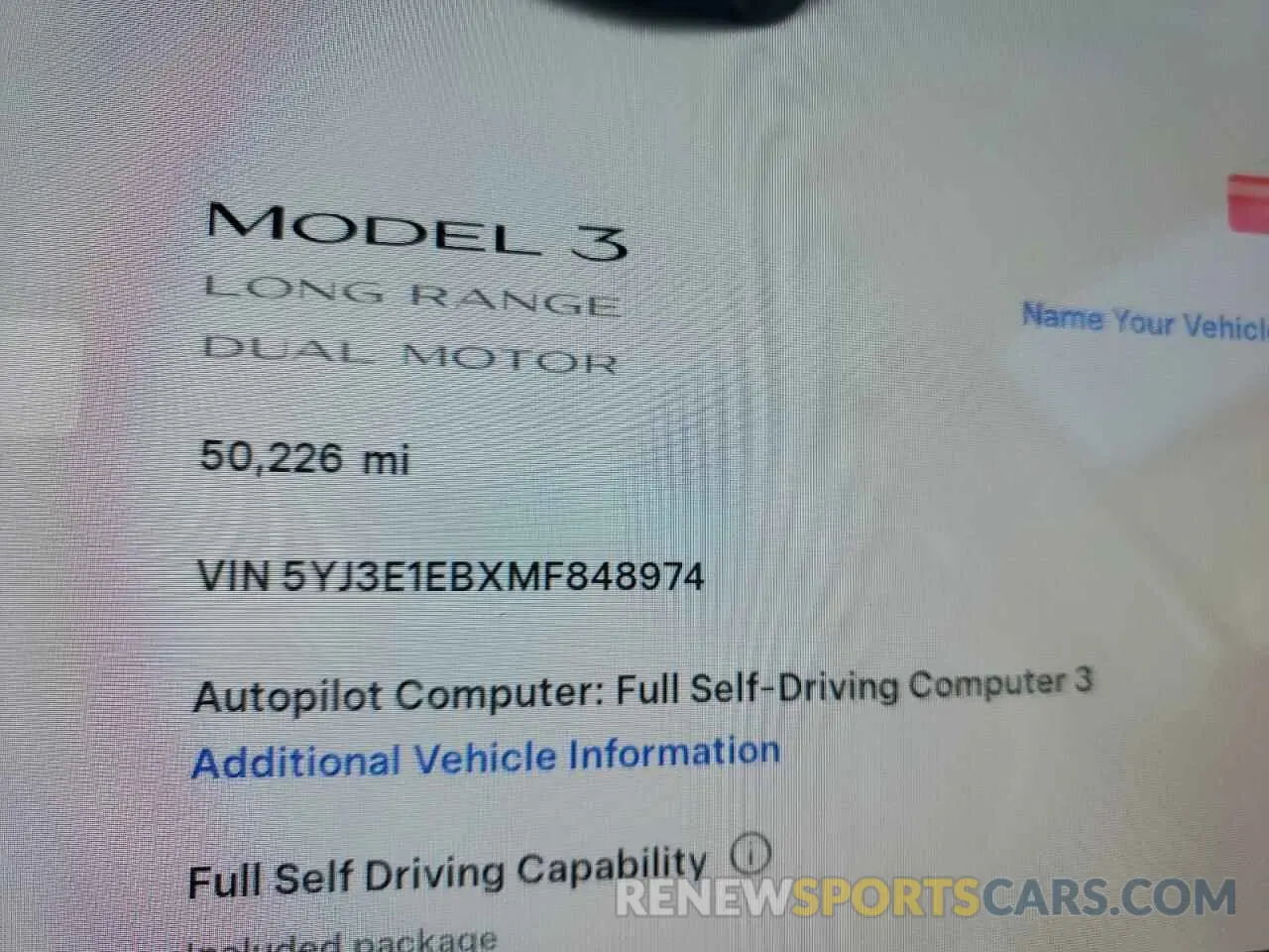 9 Photograph of a damaged car 5YJ3E1EBXMF848974 TESLA MODEL 3 2021