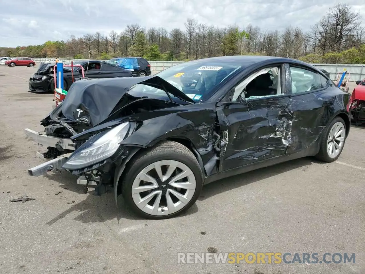 1 Photograph of a damaged car 5YJ3E1EBXMF855519 TESLA MODEL 3 2021