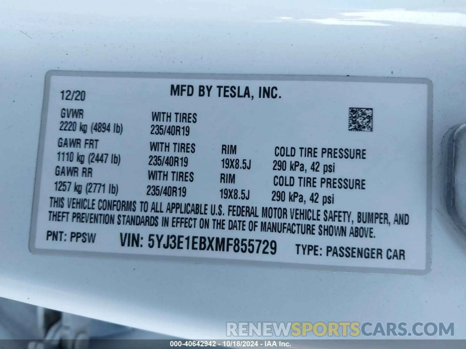 9 Photograph of a damaged car 5YJ3E1EBXMF855729 TESLA MODEL 3 2021