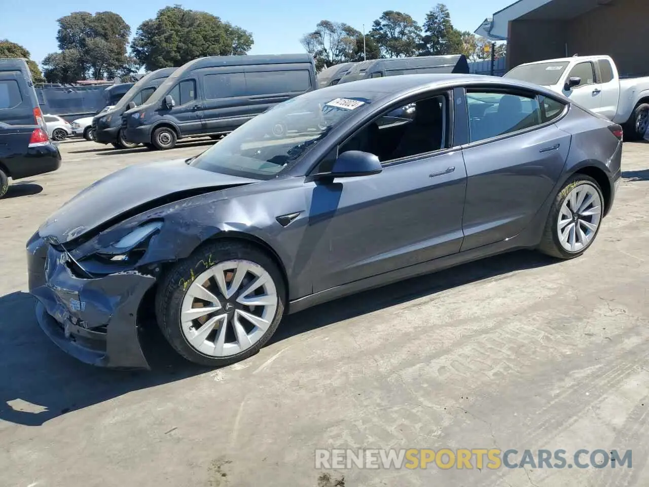 1 Photograph of a damaged car 5YJ3E1EBXMF879531 TESLA MODEL 3 2021