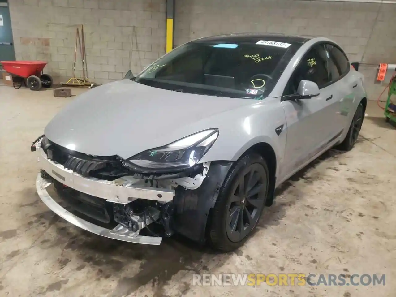 2 Photograph of a damaged car 5YJ3E1EBXMF902211 TESLA MODEL 3 2021