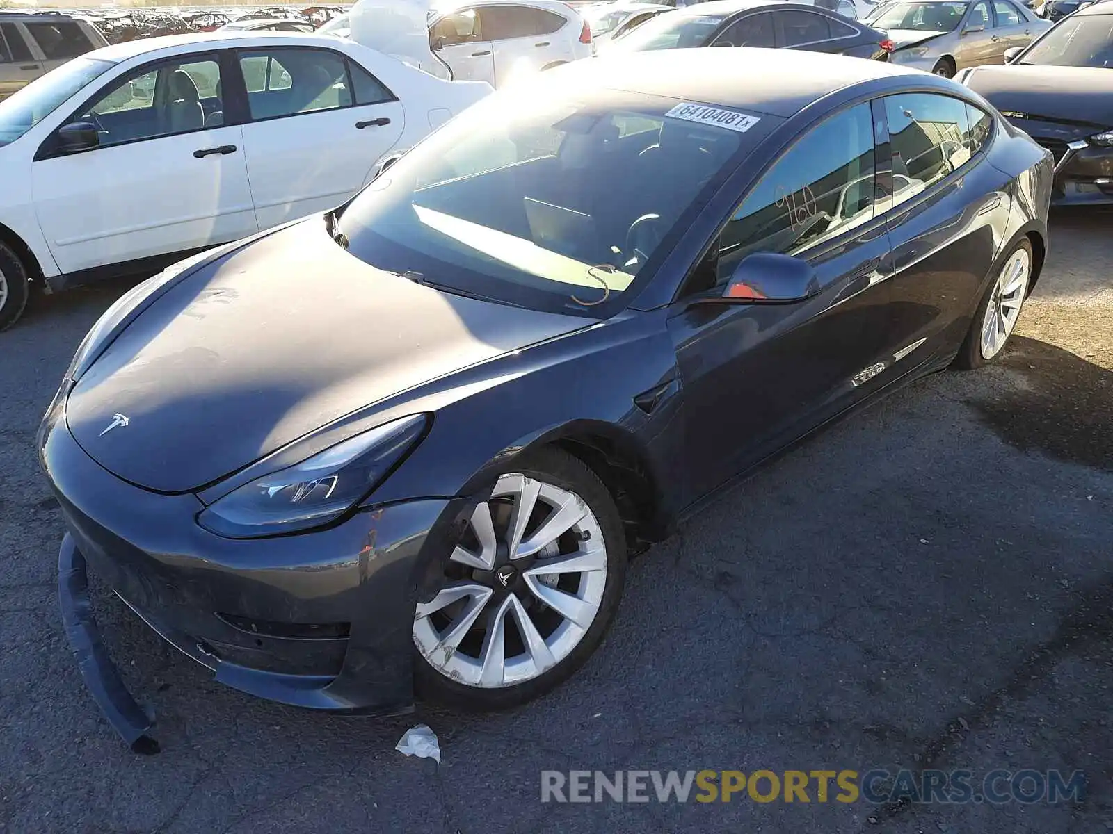 2 Photograph of a damaged car 5YJ3E1EBXMF903231 TESLA MODEL 3 2021