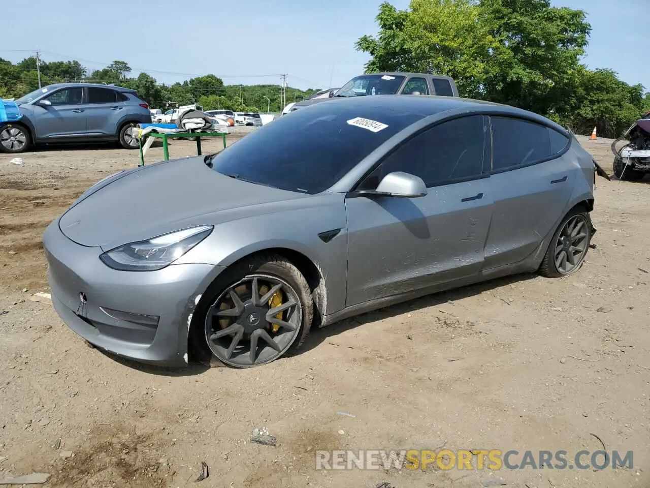 1 Photograph of a damaged car 5YJ3E1EBXMF925066 TESLA MODEL 3 2021