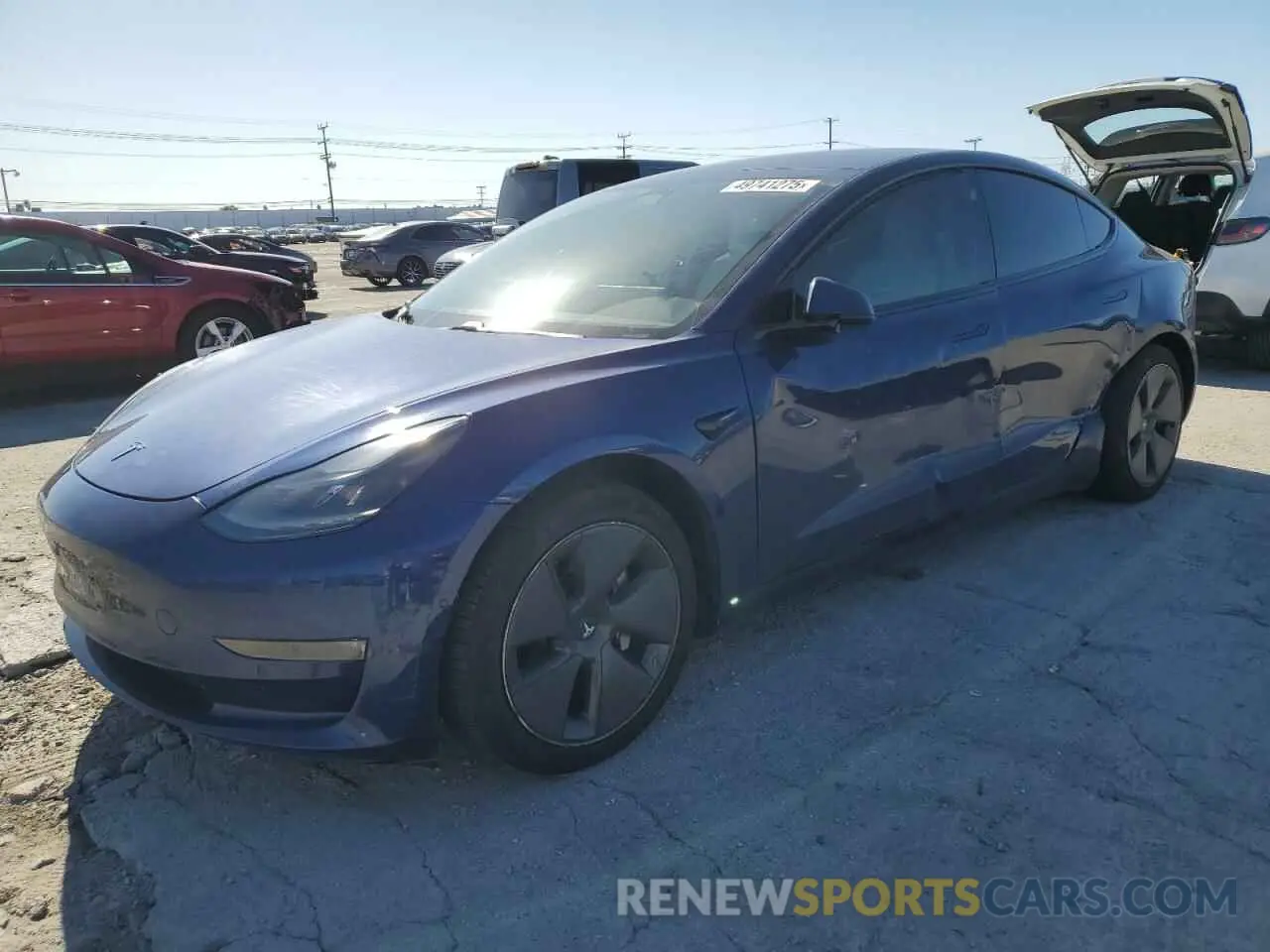 1 Photograph of a damaged car 5YJ3E1EBXMF925147 TESLA MODEL 3 2021
