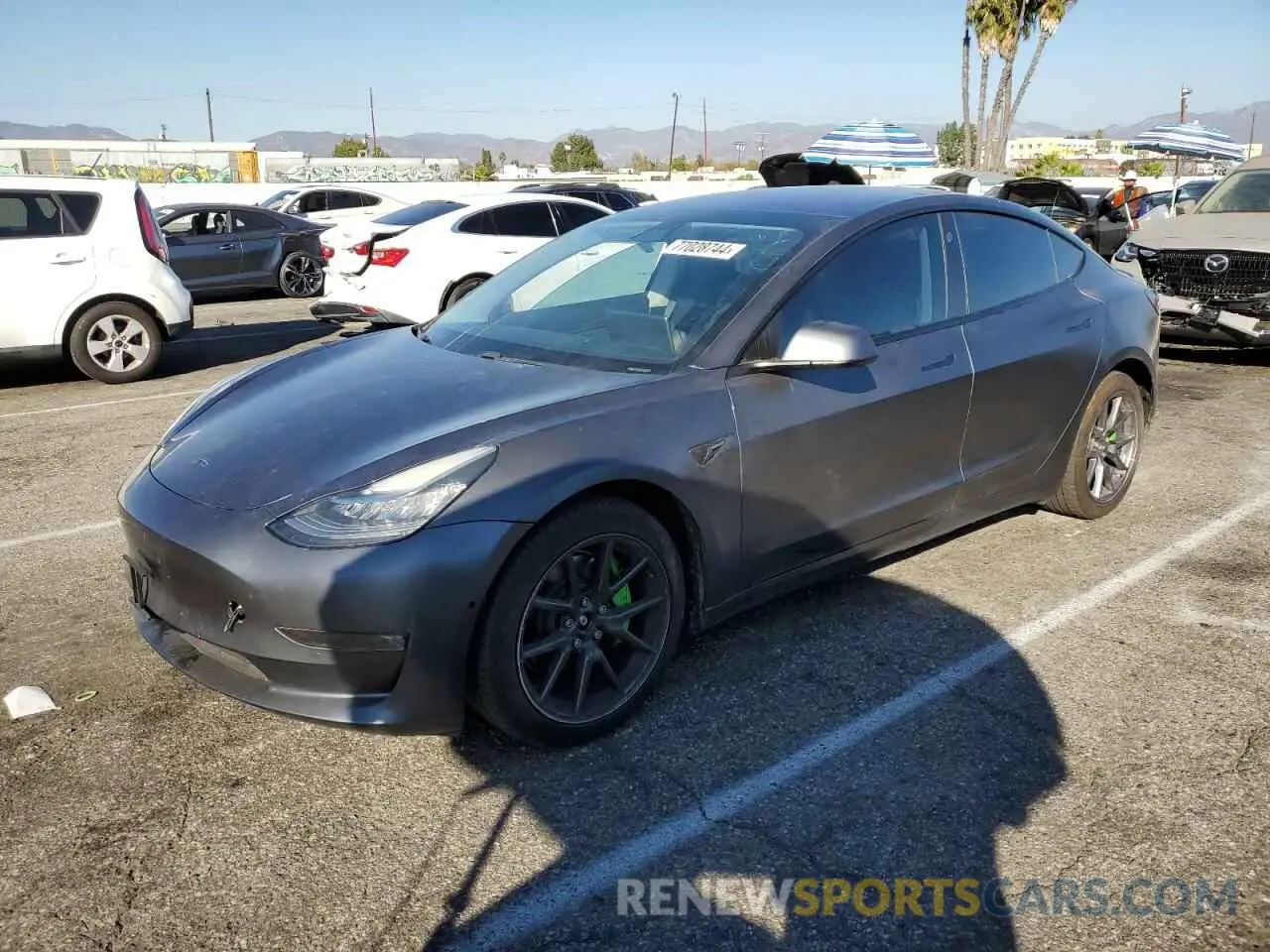 1 Photograph of a damaged car 5YJ3E1EBXMF938271 TESLA MODEL 3 2021