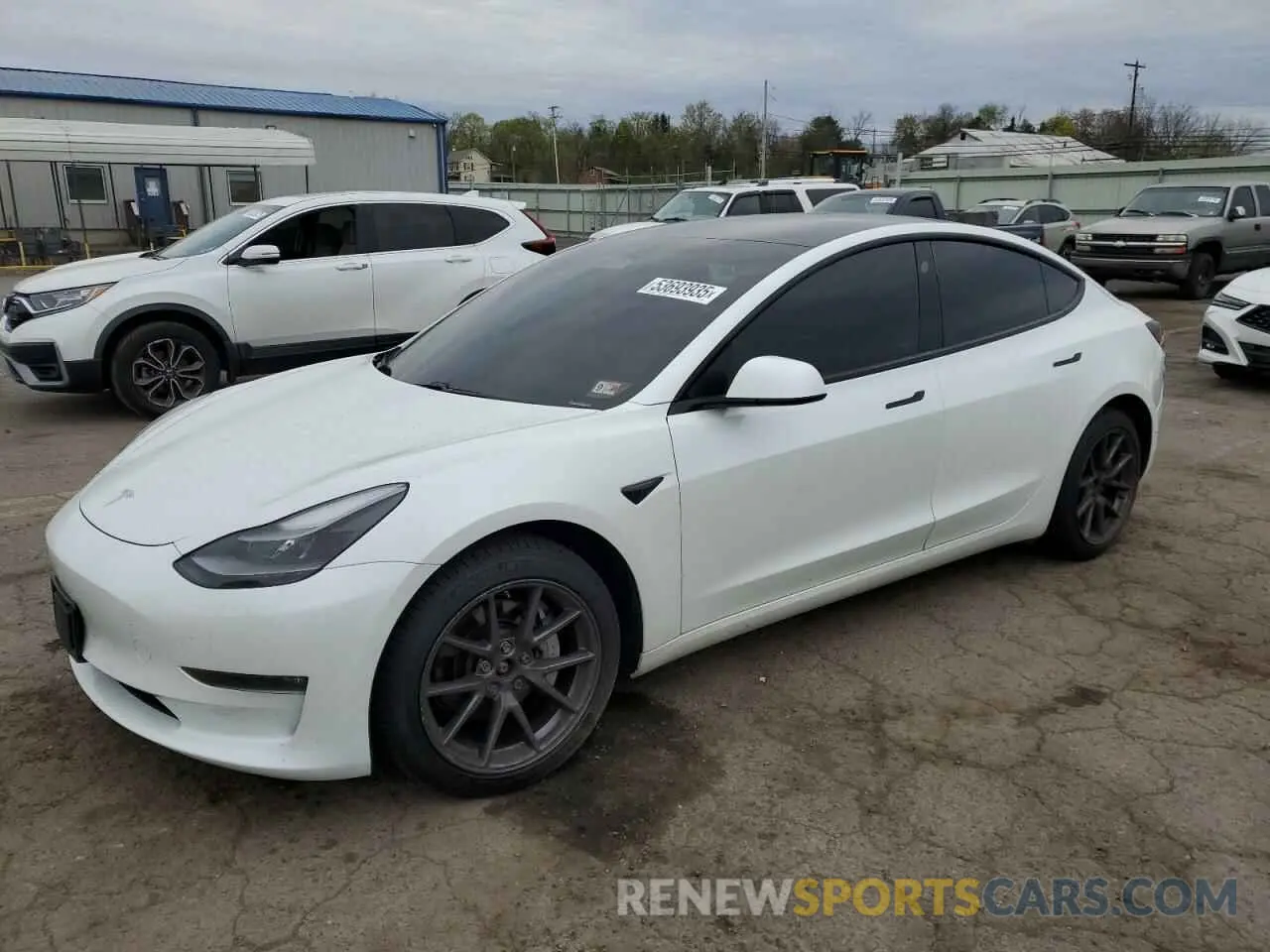 1 Photograph of a damaged car 5YJ3E1EBXMF938965 TESLA MODEL 3 2021
