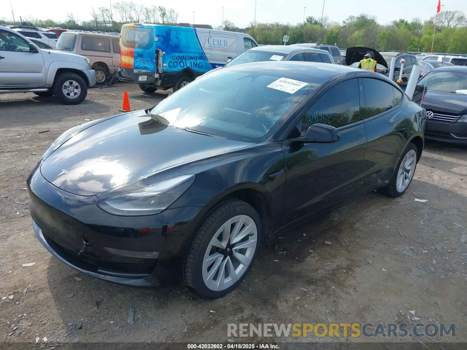 2 Photograph of a damaged car 5YJ3E1EBXMF974946 TESLA MODEL 3 2021