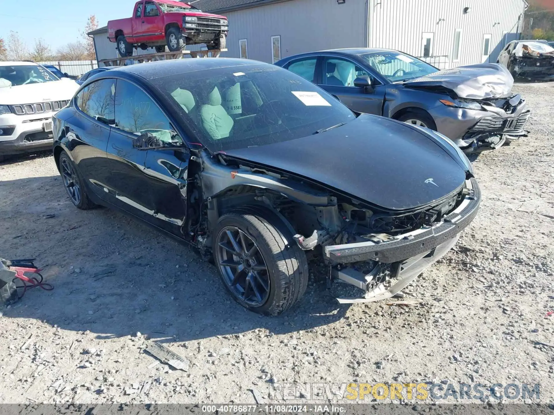1 Photograph of a damaged car 5YJ3E1EBXMF992833 TESLA MODEL 3 2021