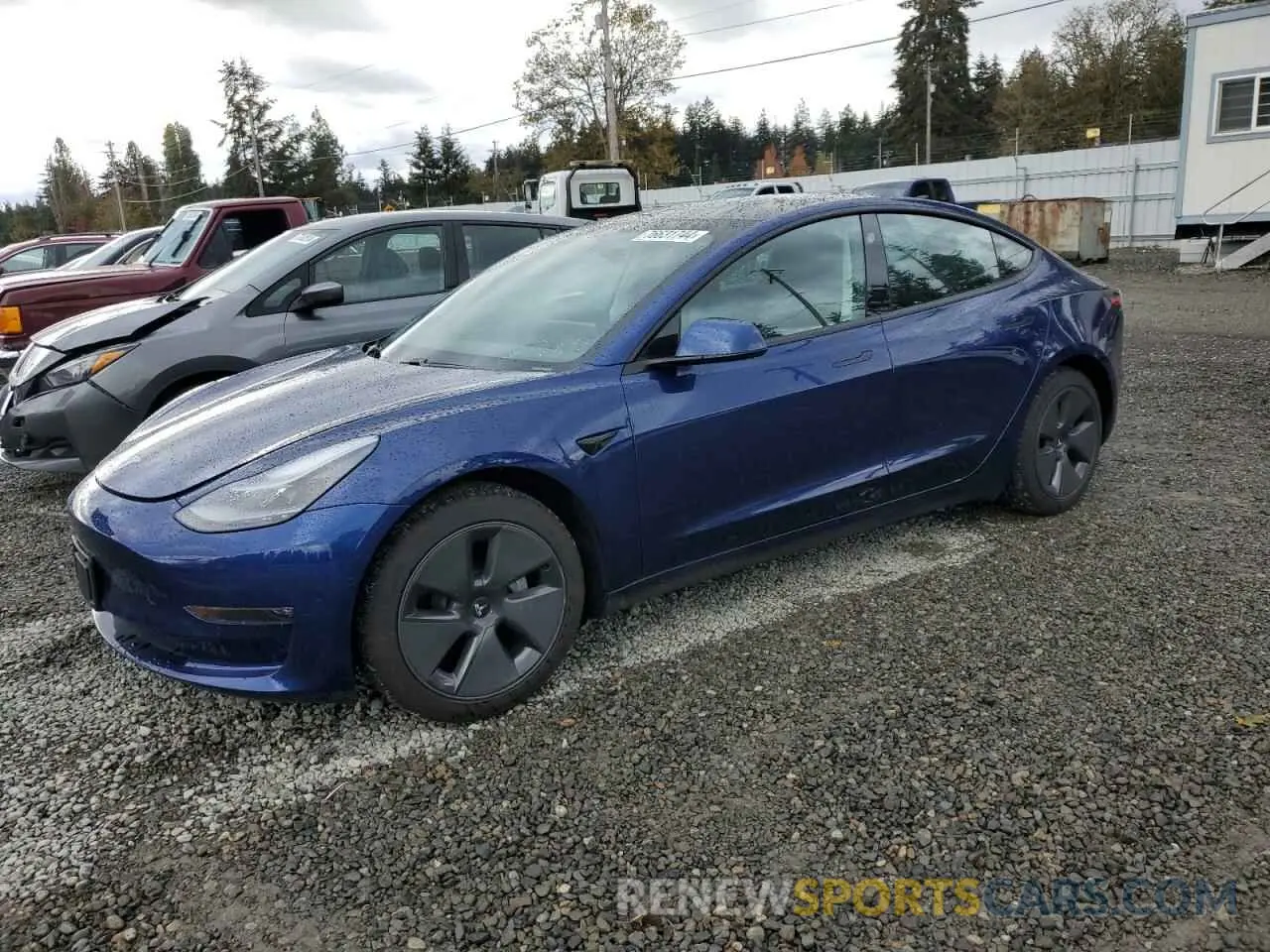 1 Photograph of a damaged car 5YJ3E1EBXMF998986 TESLA MODEL 3 2021