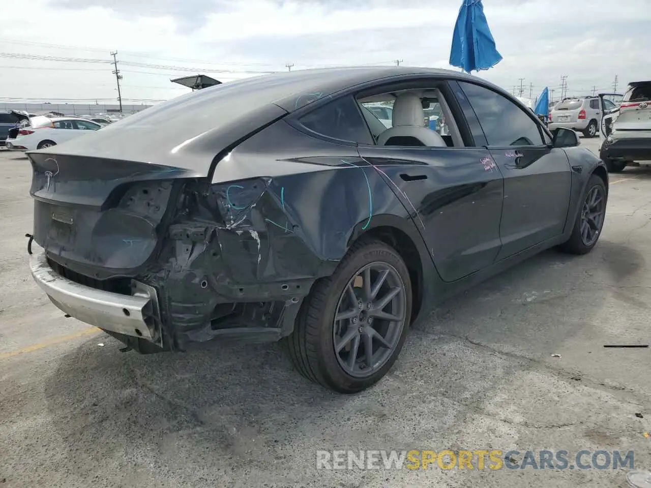 3 Photograph of a damaged car 5YJ3E1EBXMF999359 TESLA MODEL 3 2021