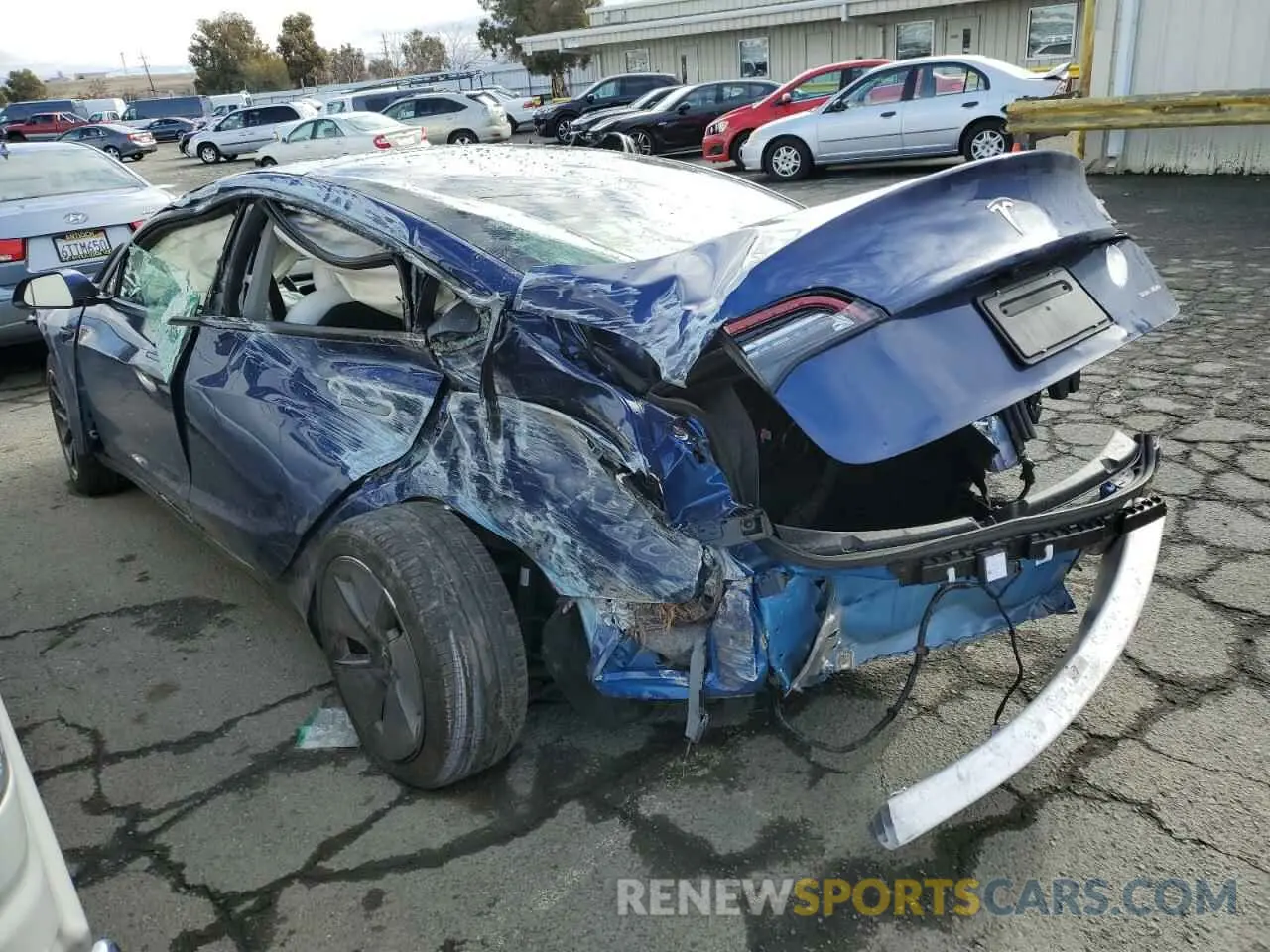 2 Photograph of a damaged car 5YJ3E1EBXMF999443 TESLA MODEL 3 2021