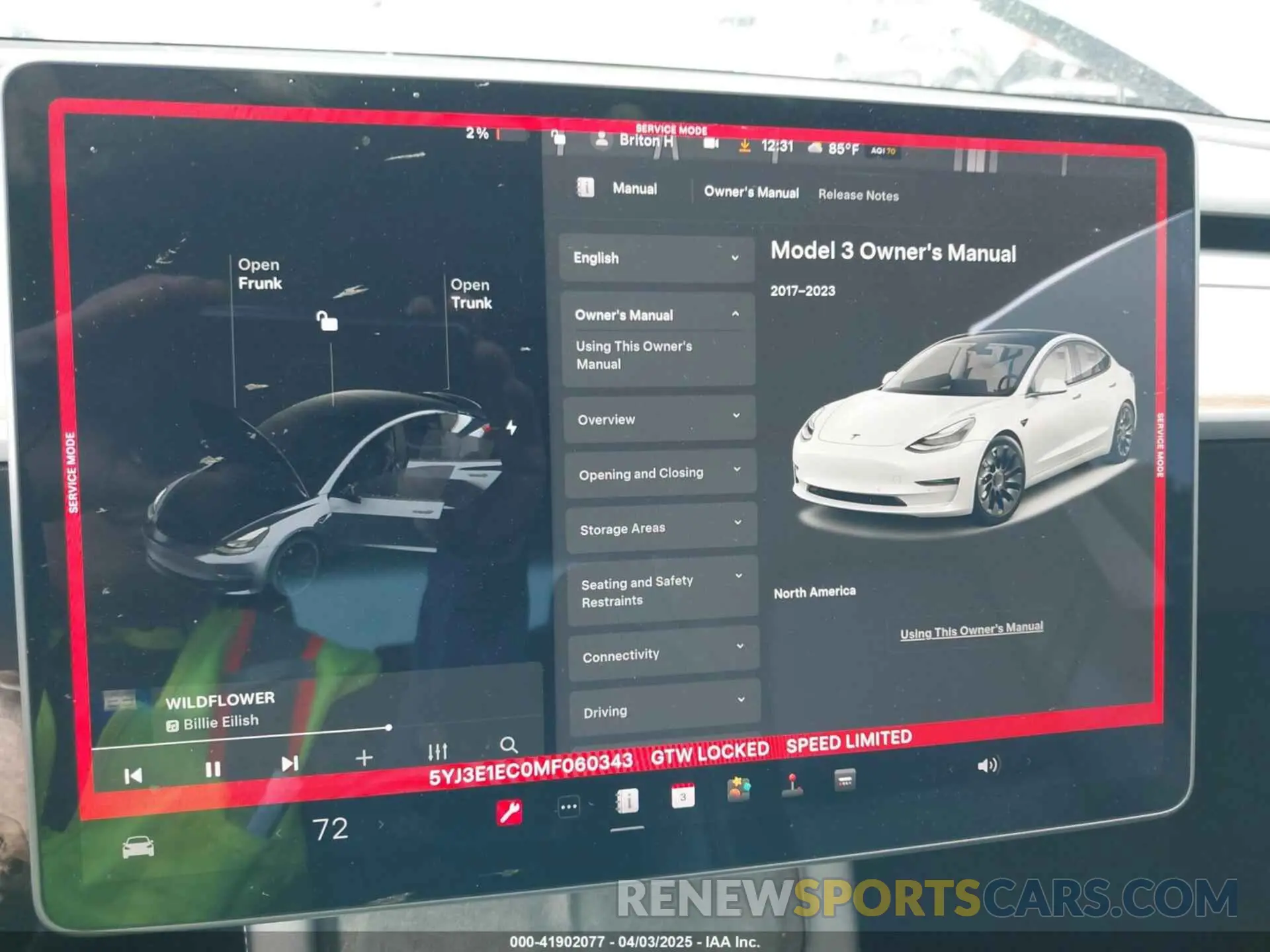 17 Photograph of a damaged car 5YJ3E1EC0MF060343 TESLA MODEL 3 2021