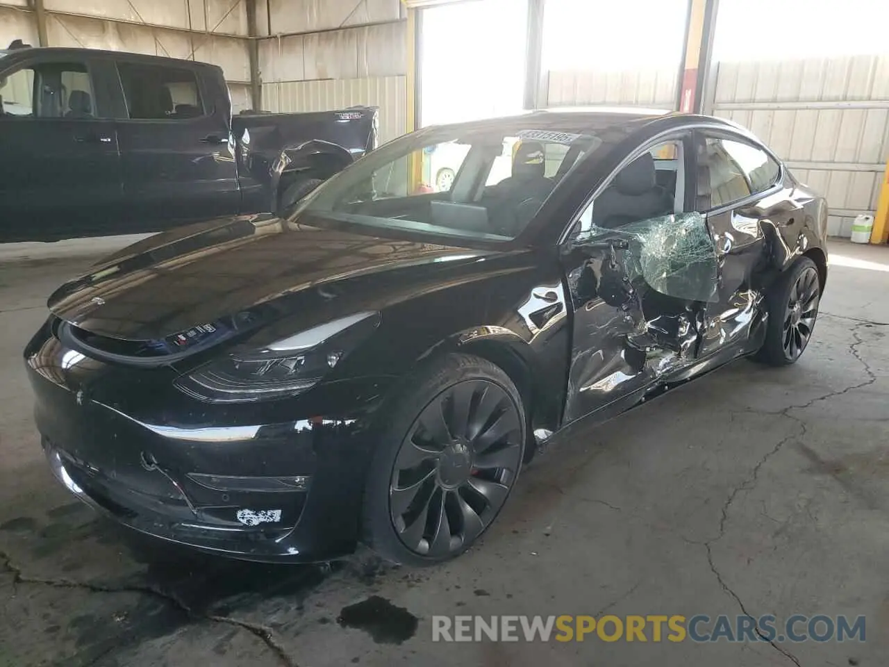 1 Photograph of a damaged car 5YJ3E1EC0MF060360 TESLA MODEL 3 2021