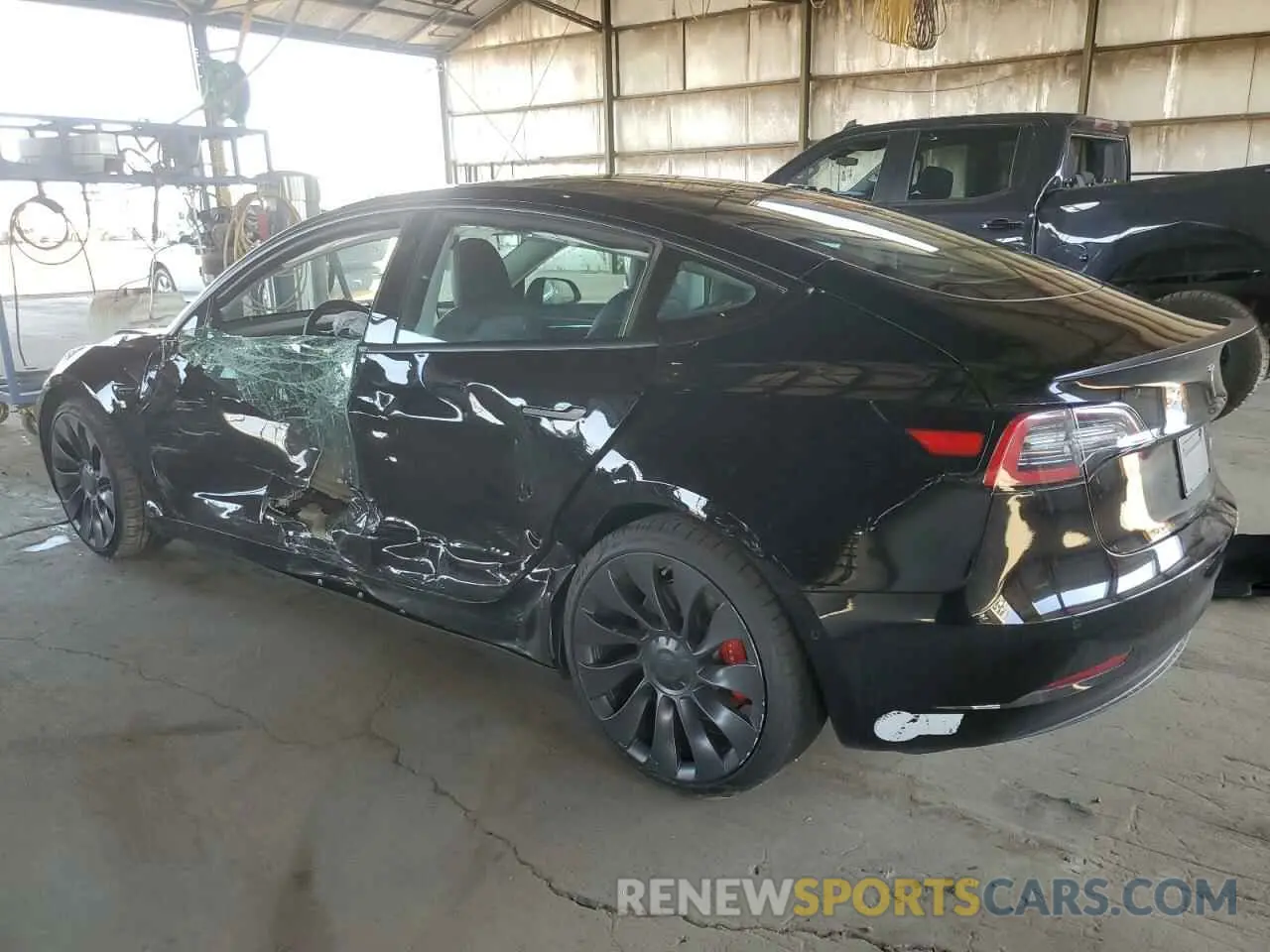 2 Photograph of a damaged car 5YJ3E1EC0MF060360 TESLA MODEL 3 2021