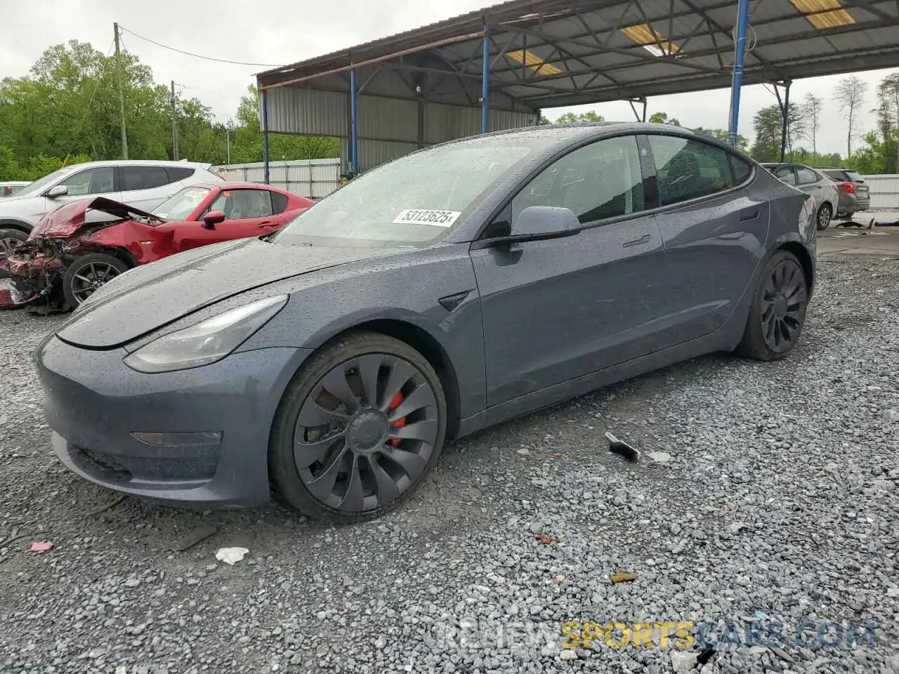 1 Photograph of a damaged car 5YJ3E1EC0MF913646 TESLA MODEL 3 2021