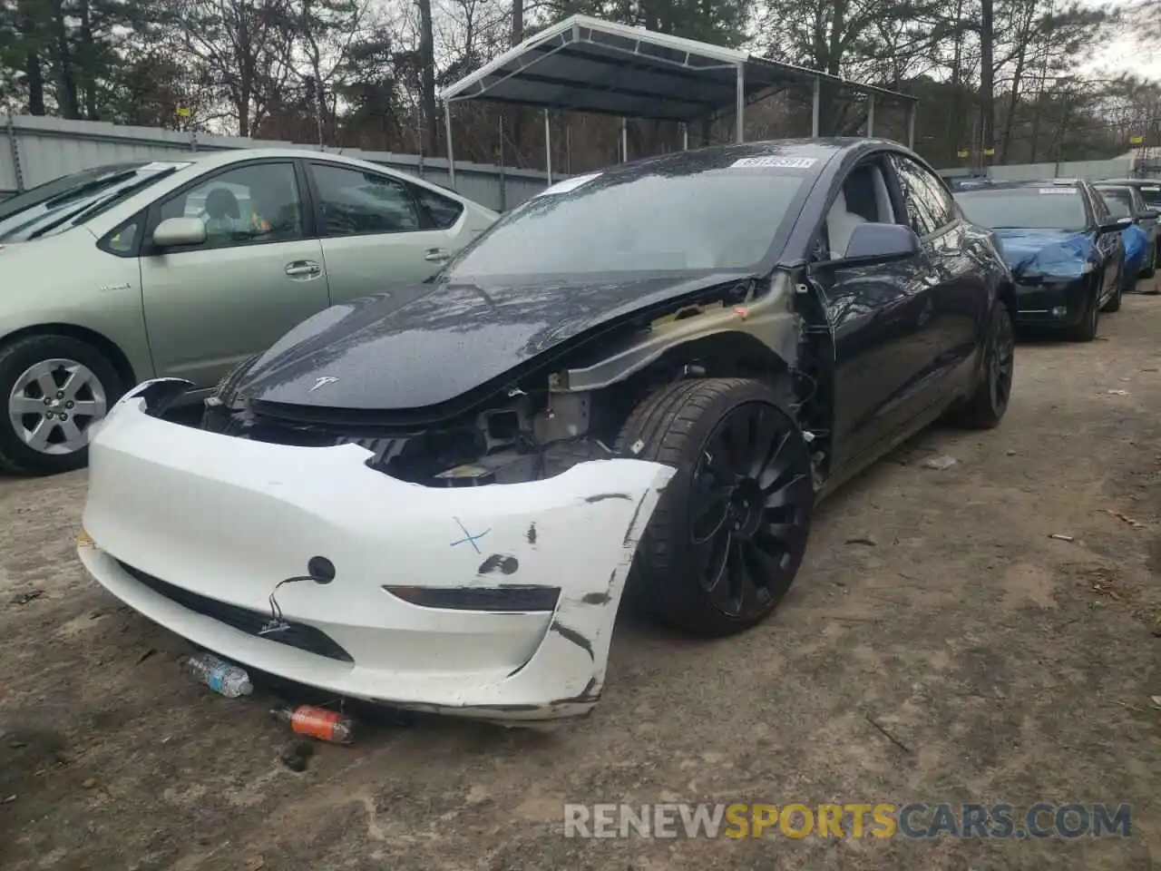 2 Photograph of a damaged car 5YJ3E1EC0MF984992 TESLA MODEL 3 2021