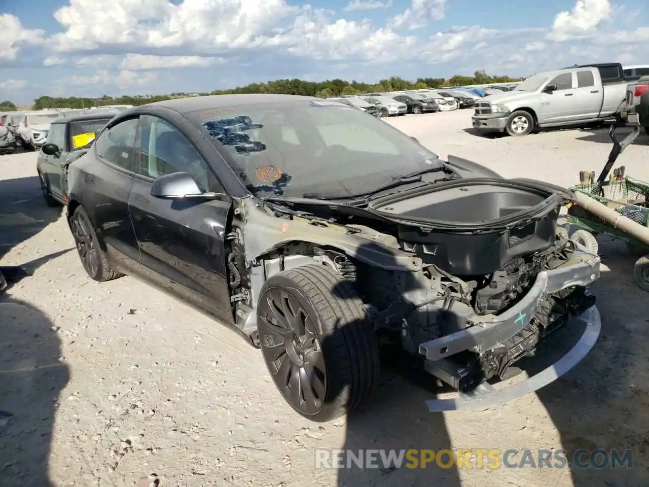 1 Photograph of a damaged car 5YJ3E1EC0MF992395 TESLA MODEL 3 2021