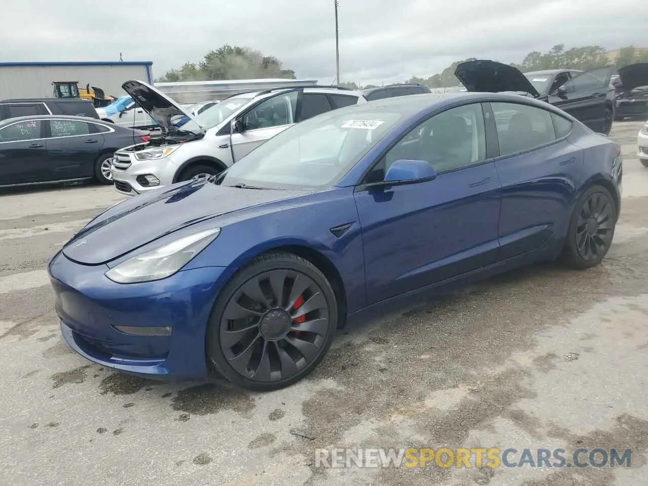 1 Photograph of a damaged car 5YJ3E1EC1MF044975 TESLA MODEL 3 2021