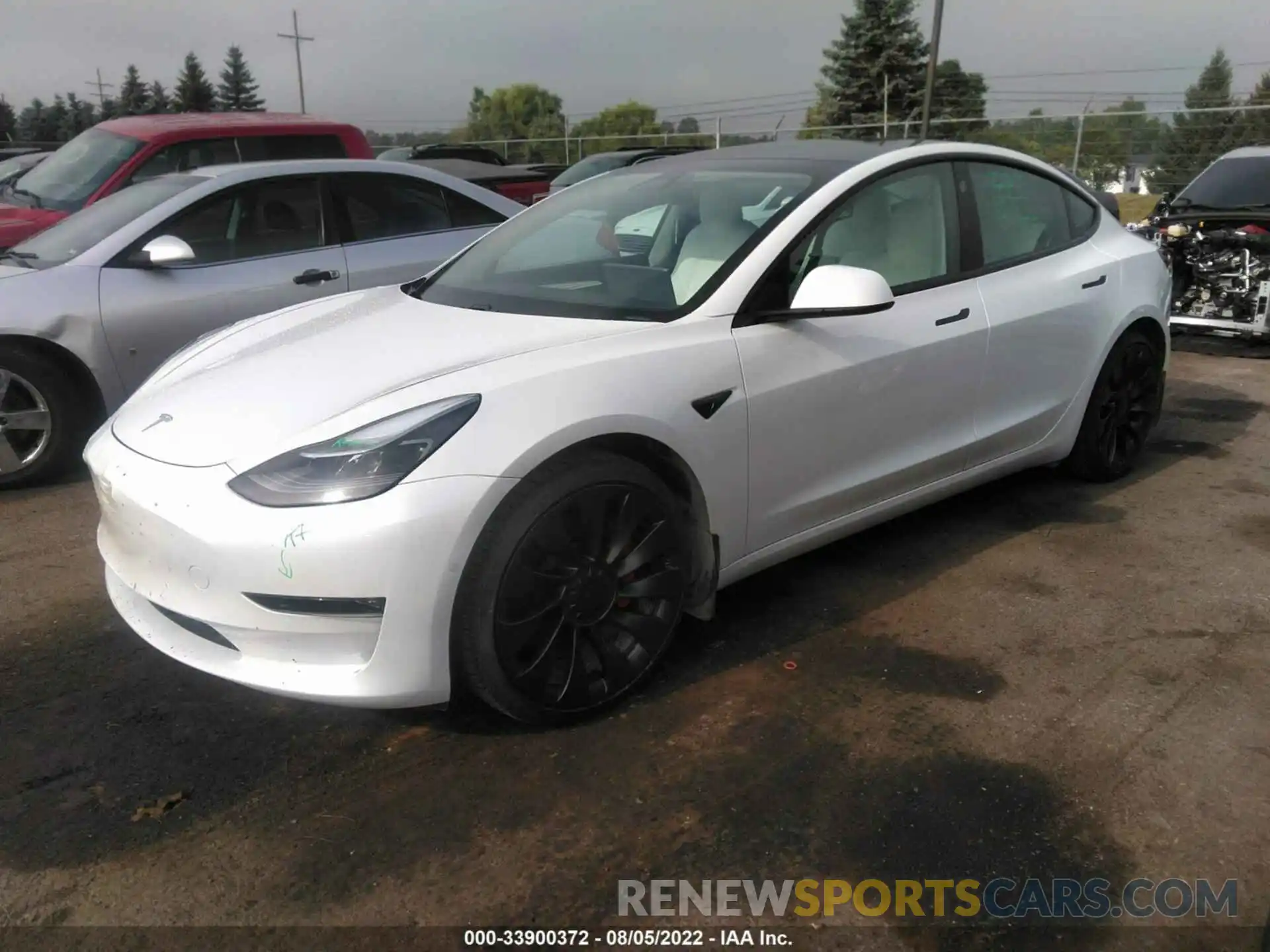 2 Photograph of a damaged car 5YJ3E1EC1MF059654 TESLA MODEL 3 2021