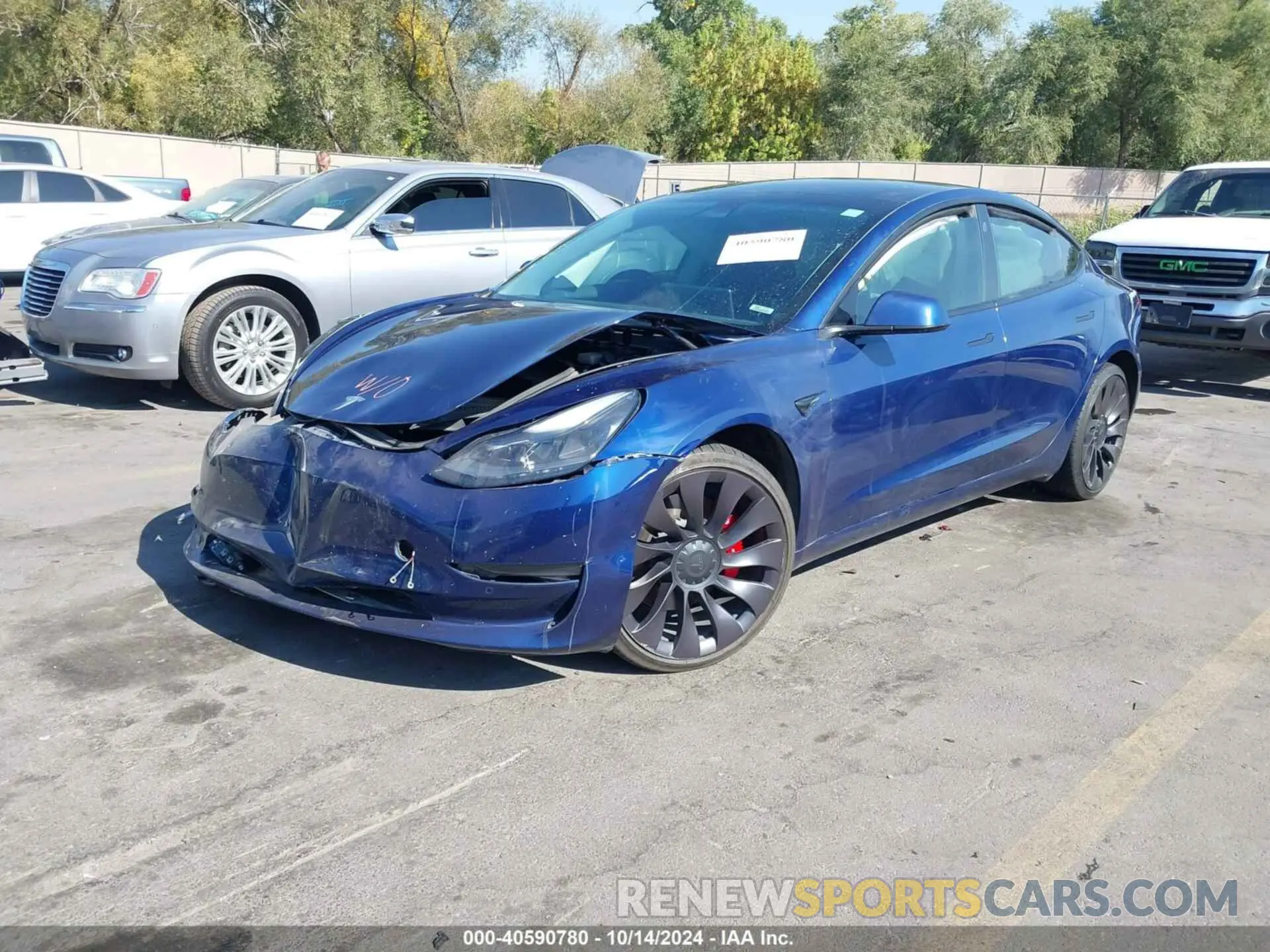 2 Photograph of a damaged car 5YJ3E1EC1MF984872 TESLA MODEL 3 2021