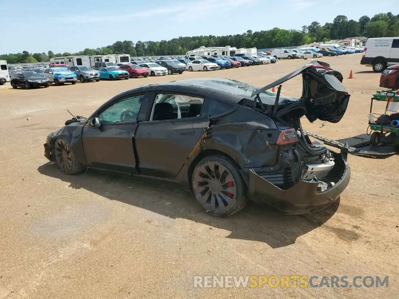 2 Photograph of a damaged car 5YJ3E1EC2MF055810 TESLA MODEL 3 2021