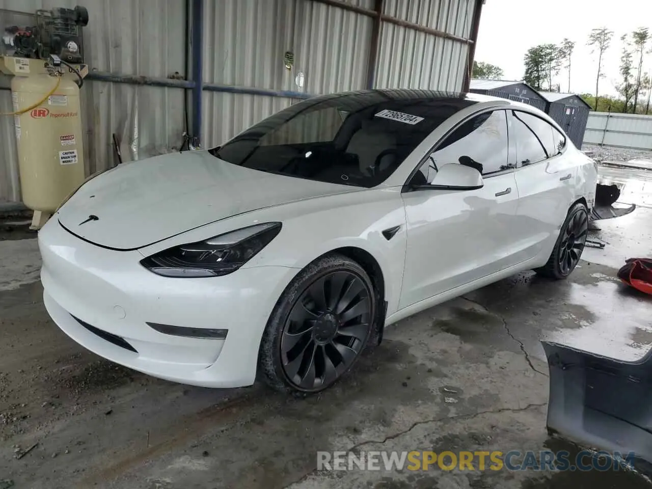 1 Photograph of a damaged car 5YJ3E1EC2MF061168 TESLA MODEL 3 2021