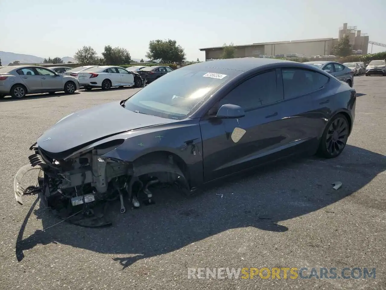 1 Photograph of a damaged car 5YJ3E1EC2MF072929 TESLA MODEL 3 2021
