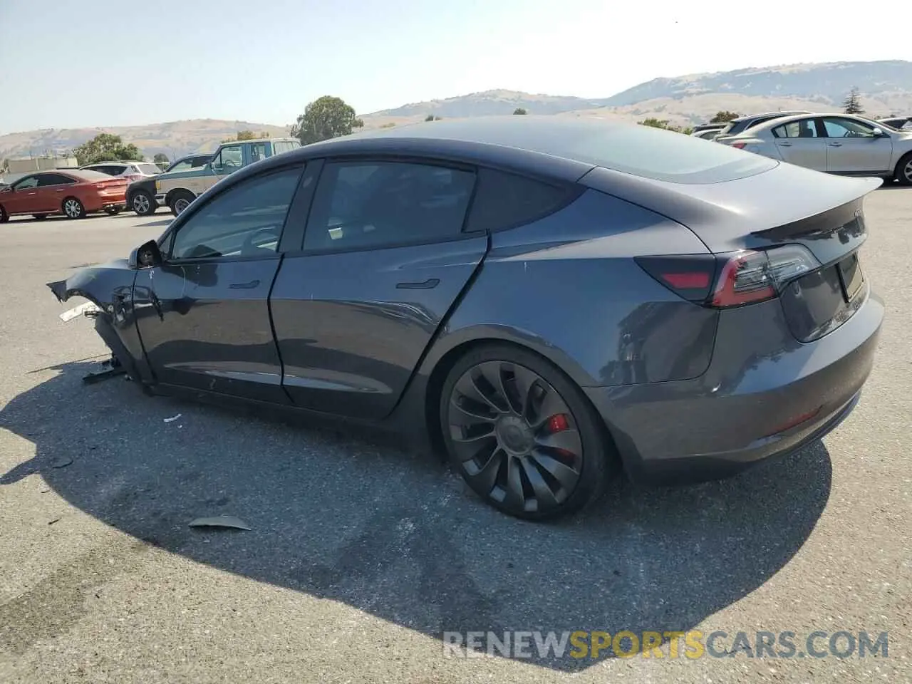 2 Photograph of a damaged car 5YJ3E1EC2MF072929 TESLA MODEL 3 2021