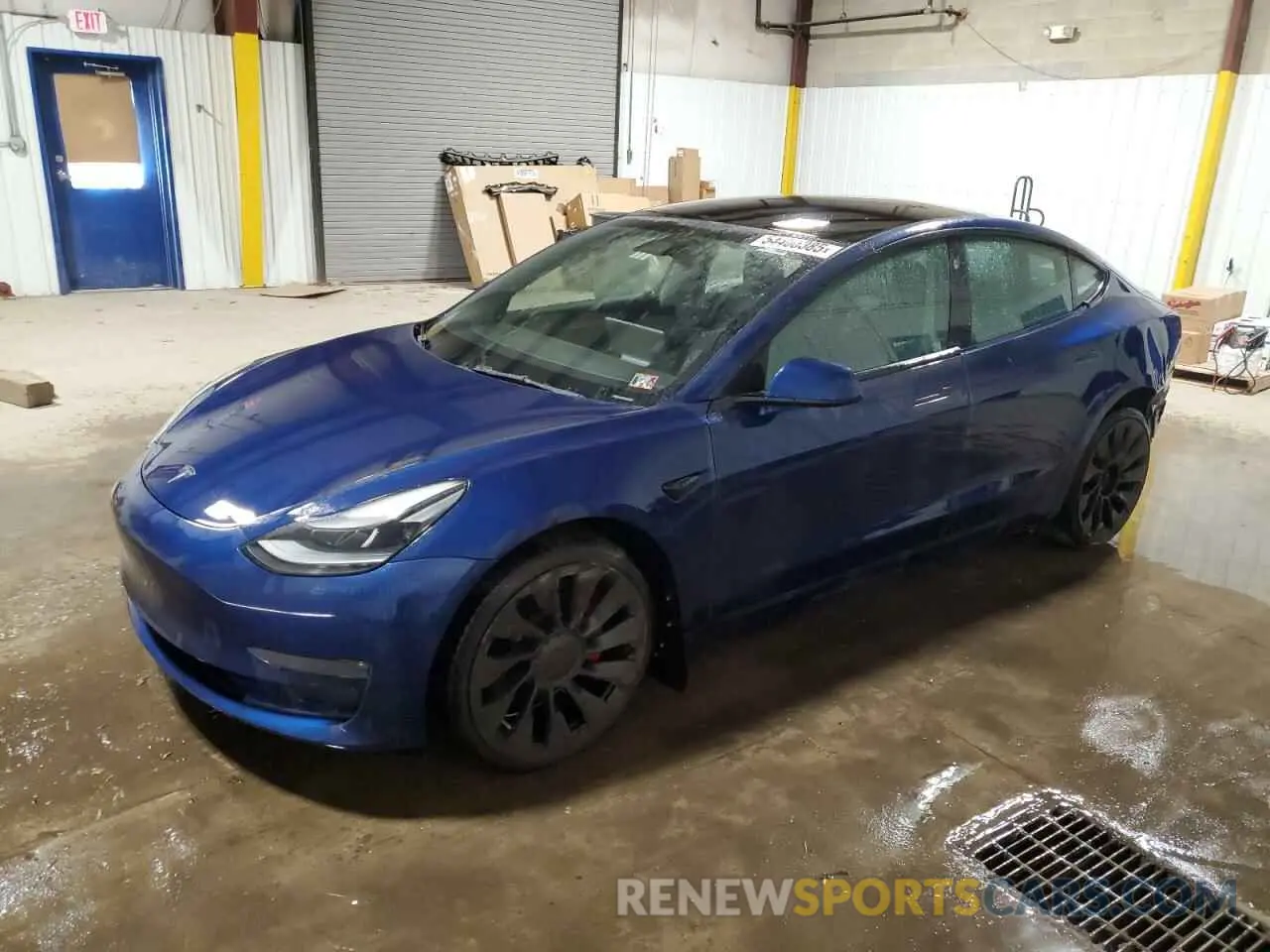 1 Photograph of a damaged car 5YJ3E1EC2MF086958 TESLA MODEL 3 2021