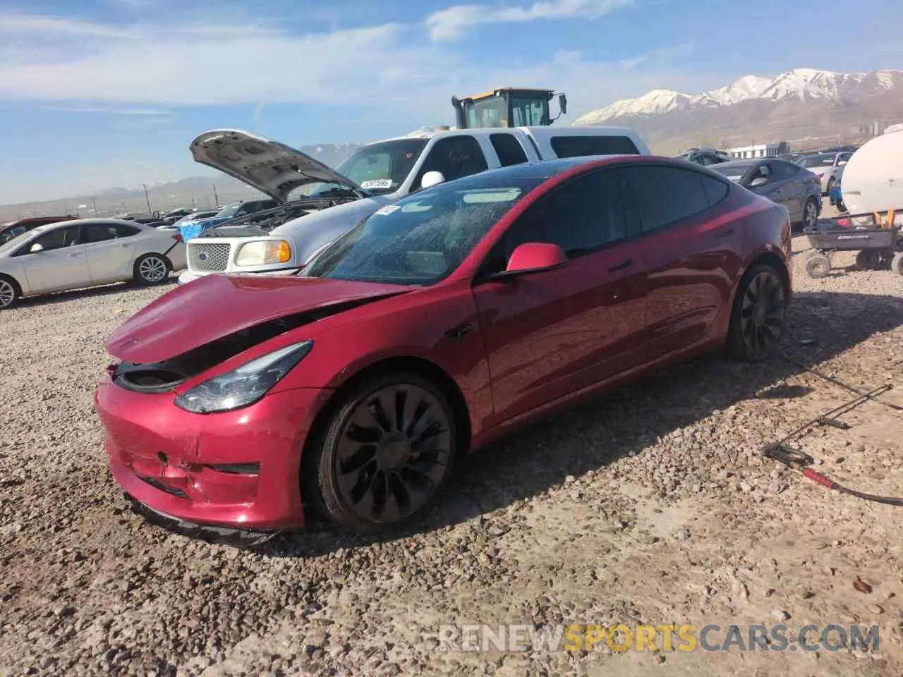 1 Photograph of a damaged car 5YJ3E1EC2MF091948 TESLA MODEL 3 2021
