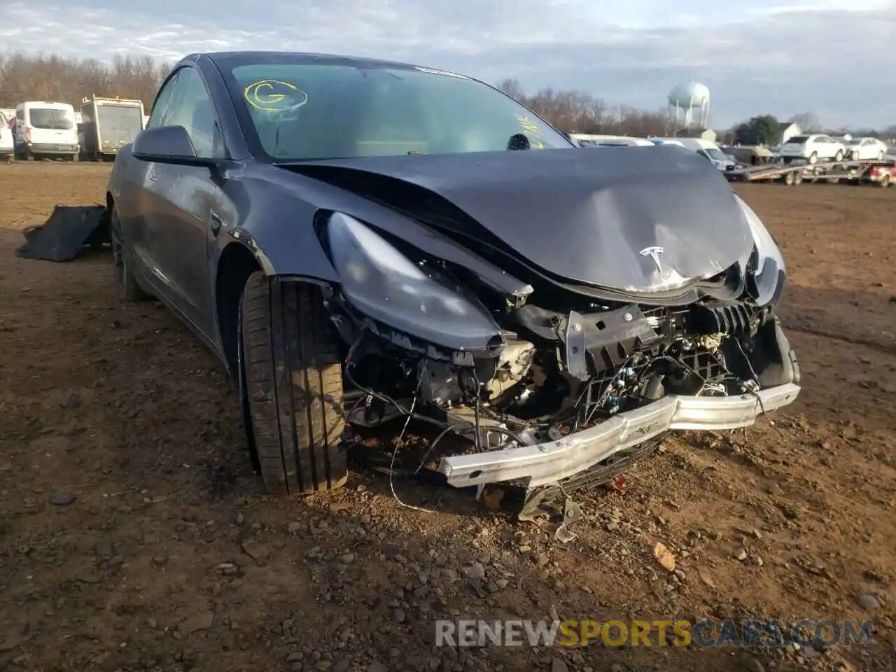 1 Photograph of a damaged car 5YJ3E1EC2MF981141 TESLA MODEL 3 2021