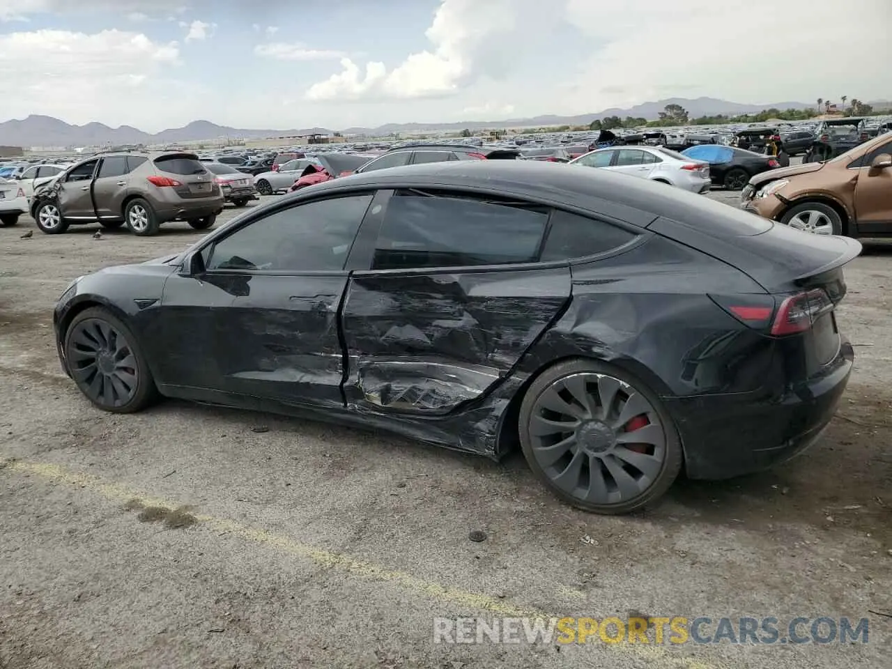 2 Photograph of a damaged car 5YJ3E1EC2MF984962 TESLA MODEL 3 2021